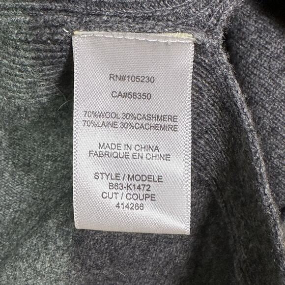 Joie Rabbit Fur Collar Cardigan Womens M Gray Oversized Wool Cashmere Soft Holes - Picture 4 of 10